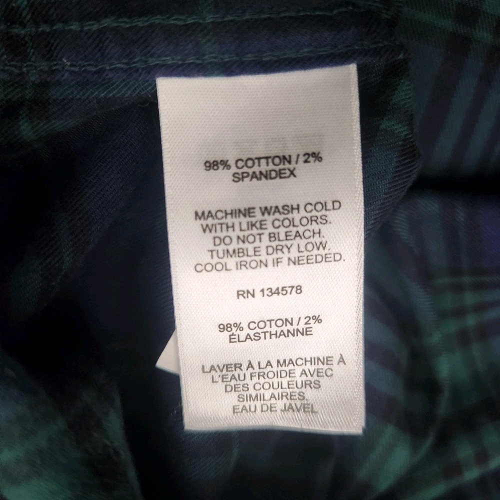 Vineyard Vines Mens Medium Navy Blue Dark Green Plaid Button Down Shirt - Picture 8 of 8